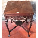Victorian envalope games table with under drawer