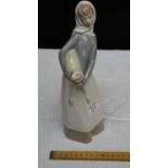 Large Lladro girl with lamb figure