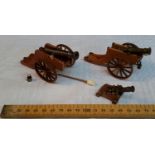 3 18th & 19th century toy canons with modern frames