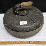 Curling stone with handle (as found)