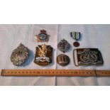 Selection of military cap badges