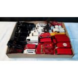 Box full of Corgi, Dinky & Matchbox Royal Mail, Taxi & Emergency service models