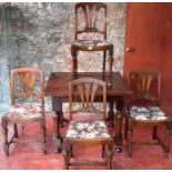 Oak 1940's - 50's table & 4 chairs