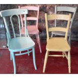 4 Painted chairs