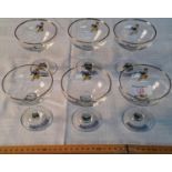 Set of 6 Babycham cocktail glasses