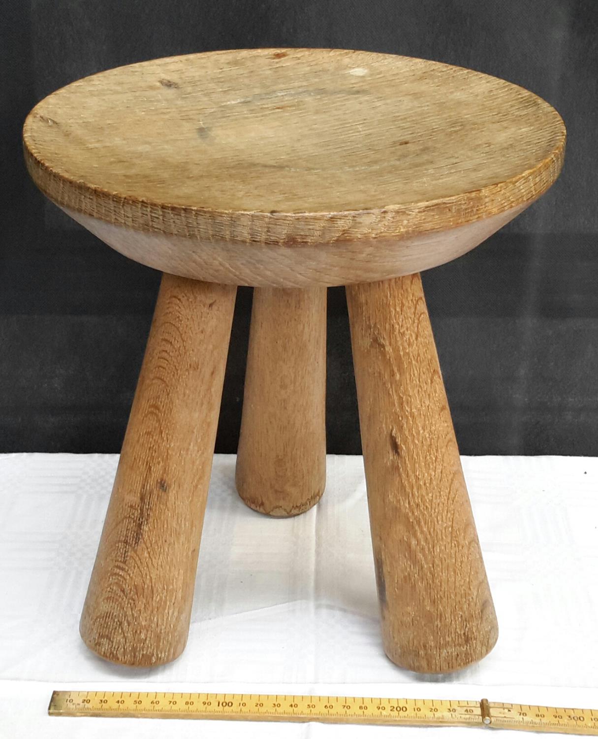 Solid oak 3 legged stool