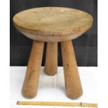 Solid oak 3 legged stool