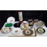 Selection of collectables to include mauchline ware, collectors plates & crystal etc