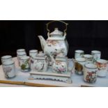 Franklin Mint Japanese teapot with matching cups