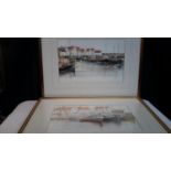 2 watercolours of Pittenweem harbour by Niall A McWilliam