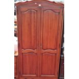 Modern rosewood effect 2 door wardrobe with interior mirror