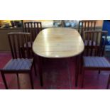 Meredew retro dining table with 4 chairs