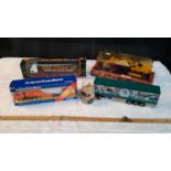 3 Corgi lorry models together with Siku digger