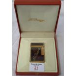 A new St Dupont replica French lighter with gold & black Chinese lacquered finish, complete with box