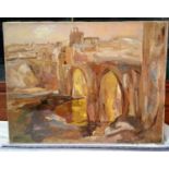 G Sanchez oil painting of Paris on canvas