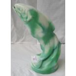 A Royal Doulton fish figure signed Chinese Jade to base, 29cm tall