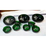 9 Champagne Perrier Jouet ashtrays