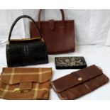 A selection of evening bags & clutch bags to include crocodile & snake skin bags