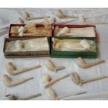 A collection of clay pipes