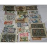 A selection of mixed world bank notes to include 3 Jack Nicklaus £5 notes & North of Scotland bank