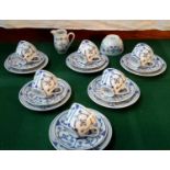 Blue & white GDR German tea set