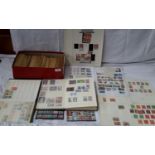 A selection of mixed world stamps to include shoe box of enveloped stamps, 2 albums & loose stamps