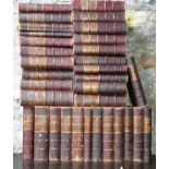 34 French reference books in hard leather bounds