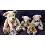 A collection of various stiff limbe teddies