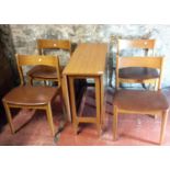 Retro drop end table with 4 chairs