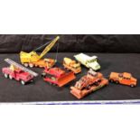 A collection of Dinky & Matchbox construction models (playworn)