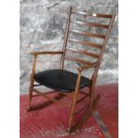 Retro ladder back rocking chair