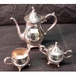 3 piece silver plated tea service