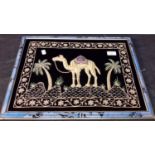 Camel tapestry completed in gold & silver metal thread