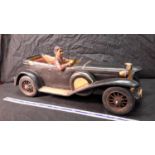 Large 27 inch black vintage car model