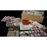 A box of various First Day covers & stamps etc