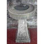 Garden sun dial on pedestal stand