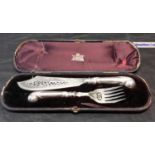 Mappin & Webb EP ornate knife & fork cake set in its fitted box