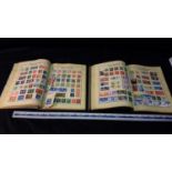 2 albums of world stamps includes a collection of Great Britain, France & German stamps