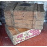 Two vintage wine/storage crates