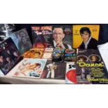 Pile of LP records to include Elvis, Queen, Tom Jones & Frank Sinatra