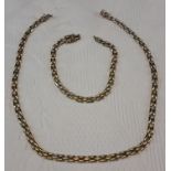 9ct gold dress necklace & matching bracelet