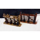 2 Pipe racks with various smoking pipes