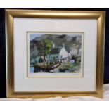 A framed limited edition, 347/500 print named 'Plockton', signed in pencil by the artist