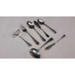 Various mixed silver cutlery includes Sheffield & London marks