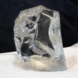 B WALKER 1990 The lapping large heavy glass dump paperweight, 18cm in height