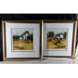 2 limited edition framed prints 88/195, named Tuscan Dreams I & II, signed in pencil by the artist