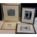 2 Victoria Crowe signed open edition mounted prints, Watercolour of ducks by Anne E Mason & tapestry