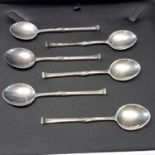 Six London silver tea spoons by Leslie Durbin, dated 1958