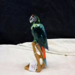 Swarovski crystal paradise birds Macaw on maple stand, designed by Roland Schuster