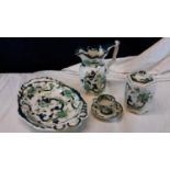 Four pieces of Masons Chartrevse design, double handled platter measures 38cm long